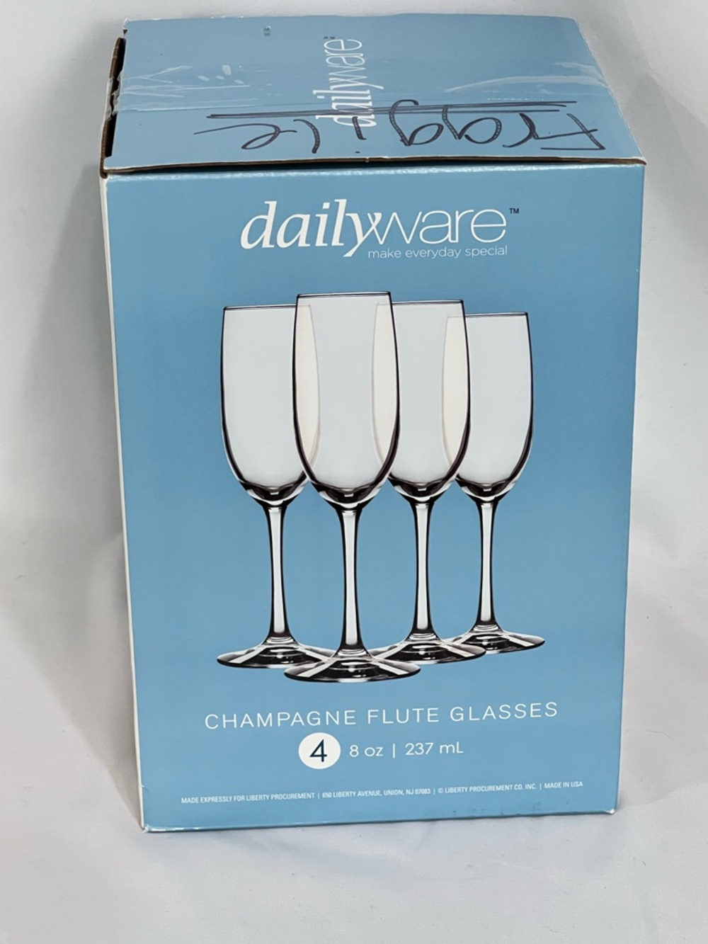 Dailyware Clear Champagne Flute Glasses - Set of 4